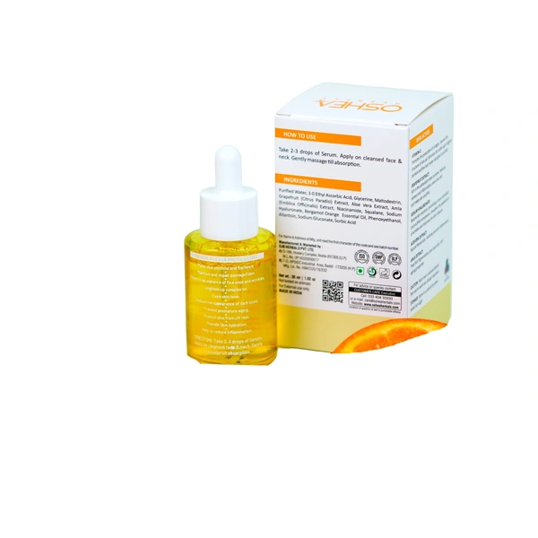Oshea Herbals Vitamin C Brightening & Illuminating Skin Serum 120ml | Hydrates, Reduces Dark Spots & Revives Dull Skin | Enriched with Vitamin C & Natural Extracts