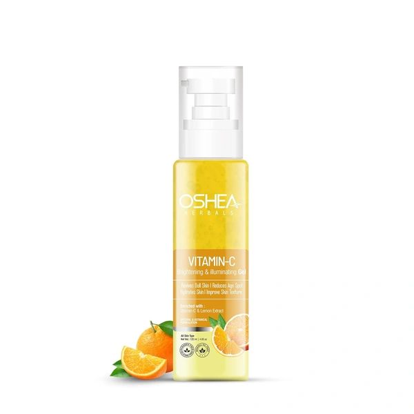 Oshea Herbals Vitamin C Brightening & Illuminating skin Gel 120ml | Lightweight Hydrating Gel for Glowing Skin | Brightens, Soothes & Revives Dull Skin | Enriched with Vitamin C & Herbal Extracts