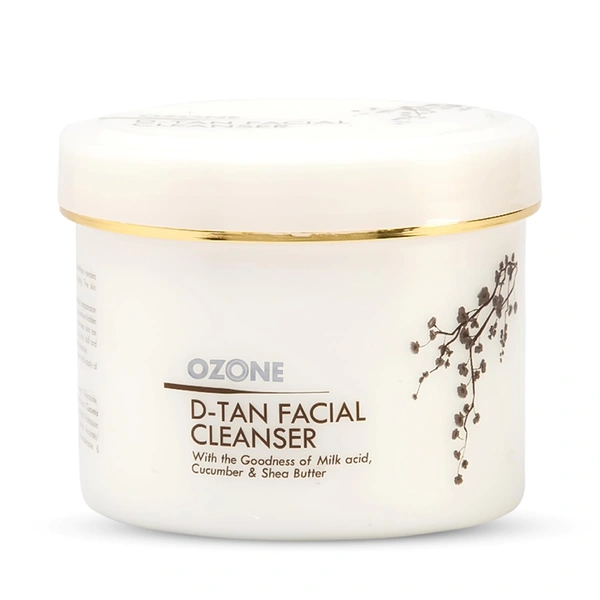Ozone D-Tan Facial Cleanser 250g | Deep Cleansing & Tan Removal with Cucumber, Shea Butter & Milk | Soft, Smooth & Even Skin Tone | Reduces Skin Tanning | Suitable For All Skin Types
