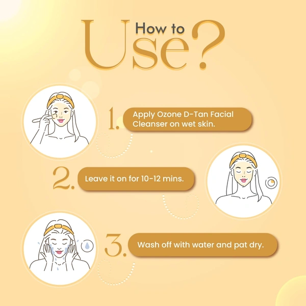Ozone D-Tan Facial Cleanser 250g | Deep Cleansing & Tan Removal with Cucumber, Shea Butter & Milk | Soft, Smooth & Even Skin Tone | Reduces Skin Tanning | Suitable For All Skin Types