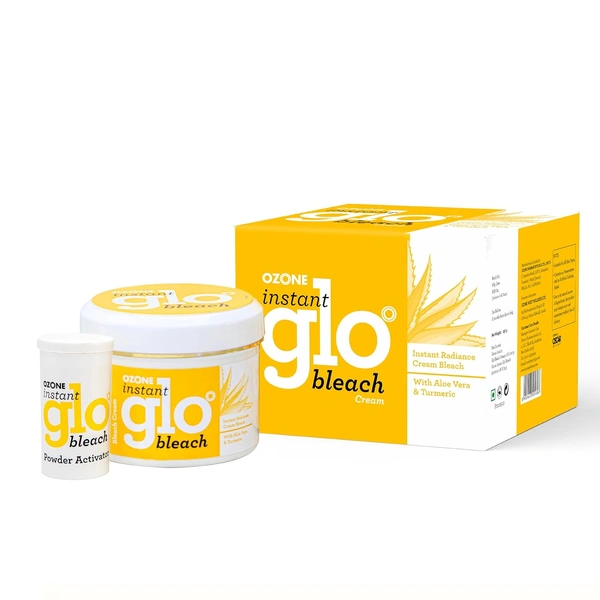 Ozone Instant Glo Bleach Cream 250g | Instance Radiance Cream Bleach | With Aloe Vera & Turmeric | Nourishing Formula for Even Skin Tone | Radiant Skin in Minutes | Salon-like glow at home | for Both Men & Women |