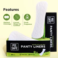 Pee Safe Aloe Vera Panty Liners for Daily Use, 20 Liners (Large Size, 185mm) | Infused with Aloe Vera for Ultimate Comfort Freshness & Protection | Soft, Breathable & Perfect for Everyday Use