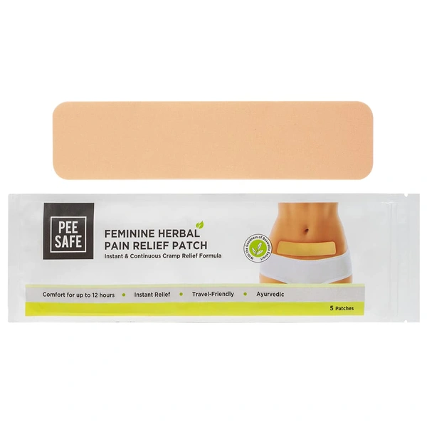 Pee Safe Feminine Herbal Pain Relief Patches (5 patches)| Natural & Pain Relief for Menstrual Discomfort | Sleek Design | No Side Effects & Comfort for Up to 12 Hours