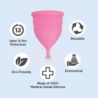 Pee Safe Reusable Menstrual Cup (Medium Size) with Pouch | Odour & Rash-Free| Ultra-Soft | 100% Medical Grade Silicone | Leak-Proof Protection for 8-10 Hours | US FDA Registered