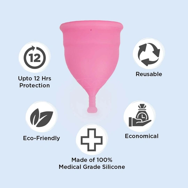 Pee Safe Reusable Menstrual Cup (Medium Size) with Pouch | Odour & Rash-Free| Ultra-Soft | 100% Medical Grade Silicone | Leak-Proof Protection for 8-10 Hours | US FDA Registered