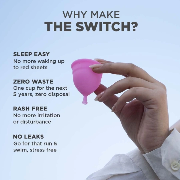 Pee Safe Reusable Menstrual Cup (Medium Size) with Pouch | Odour & Rash-Free| Ultra-Soft | 100% Medical Grade Silicone | Leak-Proof Protection for 8-10 Hours | US FDA Registered