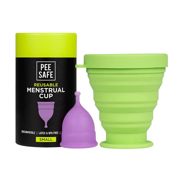 Pee Safe Reusable Menstrual Cup (Small Size) with Pouch | Microwavable & BPA-Free | 100% Medical Grade Silicone | Leak-Proof Protection & Comfortable Fit