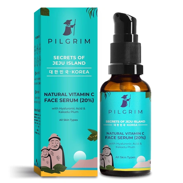 Pilgrim 20% Natural Vitamin C Face Serum -30ml | with Hyaluronic Acid & Kakadu Plum | Lightweight & Fast-Absorbing | Anti-Aging Serum | Natural brightening | Reduces Dark Spots | For All Skin Types