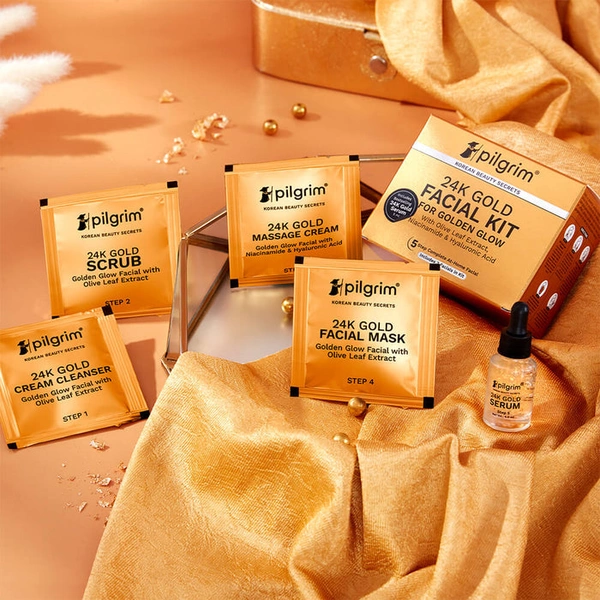 Pilgrim Facial Mask 24K Gold, 50.0gm | Revitalizes Skin, Boosts Radiance, and Reduces Signs of Aging for a Youthful Glow.