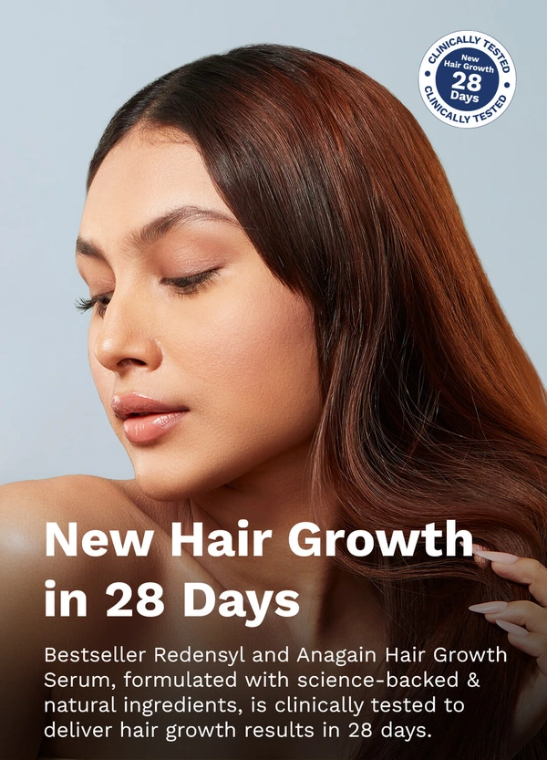 Pilgrim 3% Redensyl + 4% Anagain Hair Growth Serum, 50ml | Boosts Hair Growth, Reduces Hair Fall, and Strengthens Hair for Thicker, Healthier Strands.