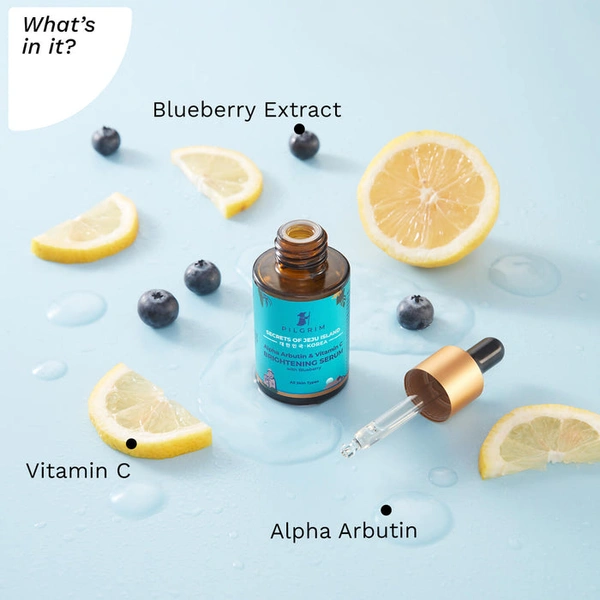 Pilgrim Alpha Arbutin & Vitamin C Brightening Serum, 30.0 ml | 1.0 fl. oz. |3% Vitamin C Complex + 2% Alpha Arbutin Complex Glow Formula