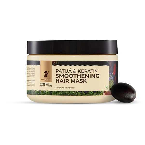 Pilgrim Amazonian Patua & Keratin Smoothing Hair Mask 200g | Smoothes Frizz, Restores Shine, and Enhances Hair Texture for Soft and Manageable Locks.