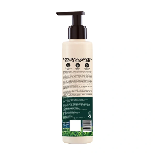 Pilgrim Amazonian Patua Hair Smoothing Shampoo with Keratin, 200ml | Cleanses, Smoothes Frizz, and Enhances Hair�s Texture for a Sleek, Shiny Look.