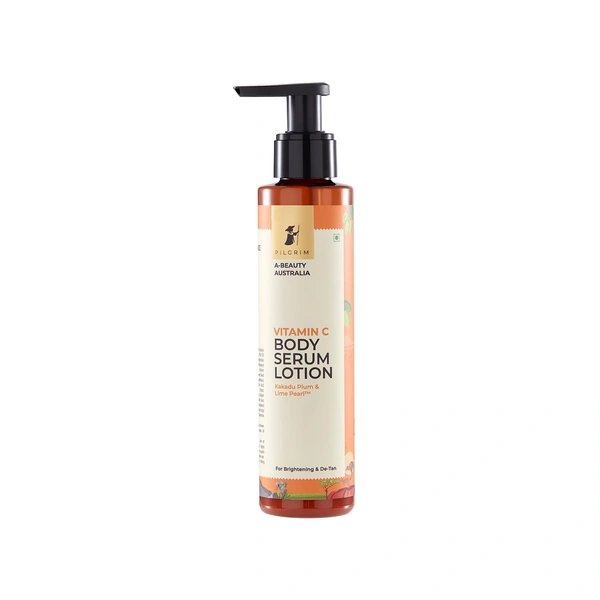 Pilgrim Australian Vitamin C Body Serum Lotion - 150ml | With Kakadu Plum & Lime Pearl� | for Hydrated, Bright & Glowing Skin | Fades Dark Spots | Exfoliates | Evens Skin Tone | Suitable for All Skin Types