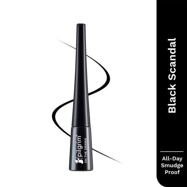 Pilgrim Black Scandal Liquid Eyeliner 3.50ml | Highly Pigmented, Smudge-Proof Formula with a Precision Tip for Bold, Dramatic Eye Looks That Last All Day.