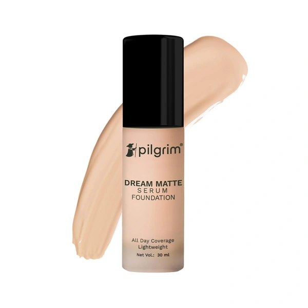 Pilgrim Dream Matte Serum Foundation (Classic Nude 123), 30ml | Seamless Matte Finish, Buildable Coverage for Flawless-Looking Skin All Day.