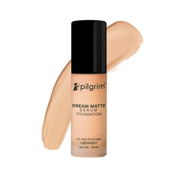 Pilgrim Dream Matte Serum Foundation (215-Classic Nude), 30ml | Smooth Matte Finish, Buildable Coverage, and Lightweight Feel for All-Day Wear.