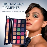 Pilgrim Eyeshadow Palette Midnight in Paris | 18-in-1 Ultra Glam Eye Shades | High Pigmented Multi Texture Palette | Smooth Blend, Long Lasting & Easy to Layer Eye Makeup