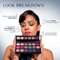 Pilgrim Eyeshadow Palette Midnight in Paris | 18-in-1 Ultra Glam Eye Shades | High Pigmented Multi Texture Palette | Smooth Blend, Long Lasting & Easy to Layer Eye Makeup