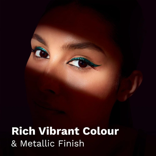 Pilgrim Green Envy Metallic Eyeliner 3.50ml | Highly Pigmented, Smooth Application for Bold, Vibrant Eye Looks.