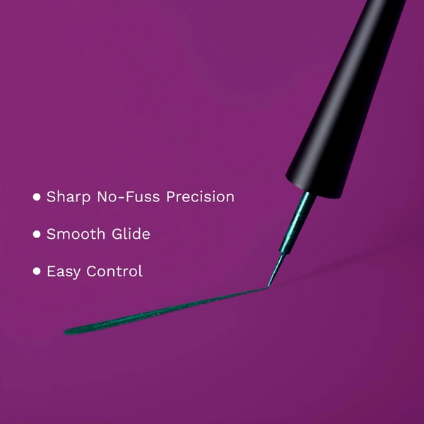 Pilgrim Green Envy Metallic Eyeliner 3.50ml | Highly Pigmented, Smooth Application for Bold, Vibrant Eye Looks.