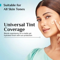 Pilgrim Korean White Lotus Tinted Sunscreen with 3% Niacinamide 50ml| SPF 50+ PA++++ | Broad Spectrum Protection | Universal Tint | Lightweight, Non-Greasy Formula