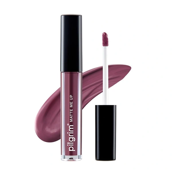 Pilgrim Liquid Matte Lipstick 06 Mauve Desire |Bold Mauve Desire Shade | Velvety Matte Finish | Long-Lasting | Smudge-Proof | Lightweight Formula for All-Day Comfort & High Pigmented Color