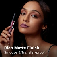 Pilgrim Liquid Matte Lipstick 06 Mauve Desire |Bold Mauve Desire Shade | Velvety Matte Finish | Long-Lasting | Smudge-Proof | Lightweight Formula for All-Day Comfort & High Pigmented Color