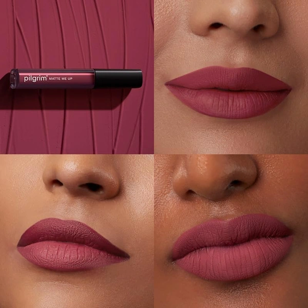 Pilgrim Liquid Matte Lipstick 07 Pink Kisses |Bold Pink Kisses Shade | Velvety Matte Finish | Long-Lasting | Smudge-Proof | Lightweight Formula for All-Day Comfort & High Pigmented Color