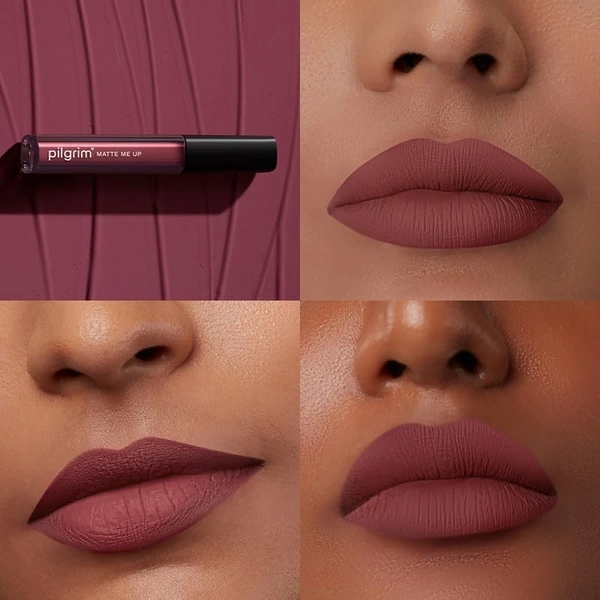 Pilgrim Liquid Matte Lipstick 08 Flirty Rose|Bold Rose Shade | Velvety Matte Finish | Long-Lasting | Smudge-Proof | Lightweight Formula for All-Day Comfort & High Pigmented Color