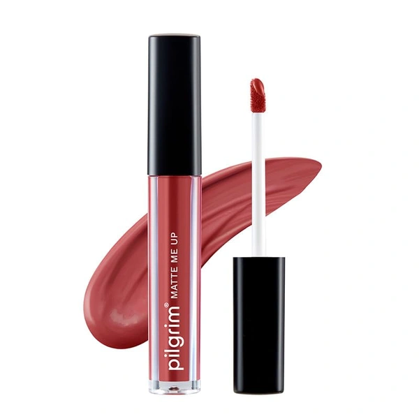 Pilgrim Liquid Matte Lipstick 09 Saucy Coral|Vibrant Coral Shade | Long-Lasting & Transfer-Proof Formula |Hyaluronic Acid & Spanish Squalane | Comfortable Matte Finish