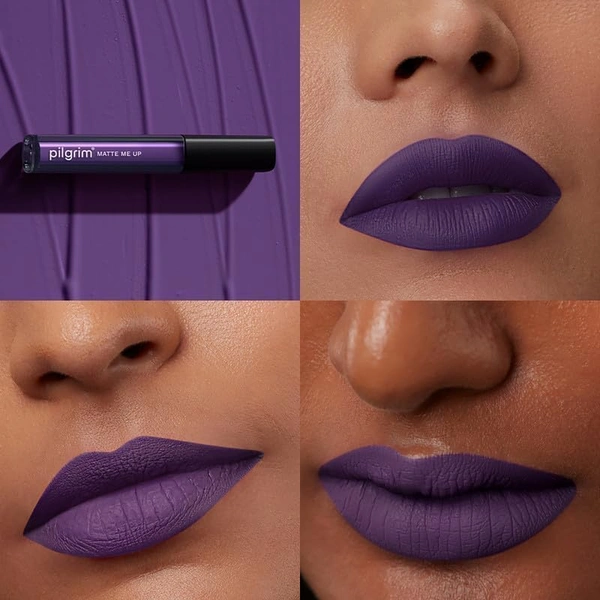 Pilgrim Liquid Matte Lipstick 15 Purple Lust |Bold Purple Lust Shade | Velvety Matte Finish | Long-Lasting | Smudge-Proof | Lightweight Formula for All-Day Comfort & High Pigmented Color