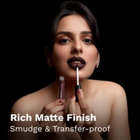 Pilgrim Liquid Matte Lipstick 18 Dark Seduction|Bold Dark Seduction Shade | Velvety Matte Finish | Long-Lasting | Smudge-Proof | Lightweight Formula for All-Day Comfort & Rich Pigmented Color