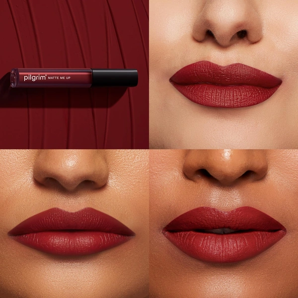 Pilgrim Liquid Matte Lipstick 19 Ruby Fling|Bold Red Shade | Long-Lasting | Transfer-Proof Formula | Hyaluronic Acid & Spanish Squalane | Comfortable Matte Finish
