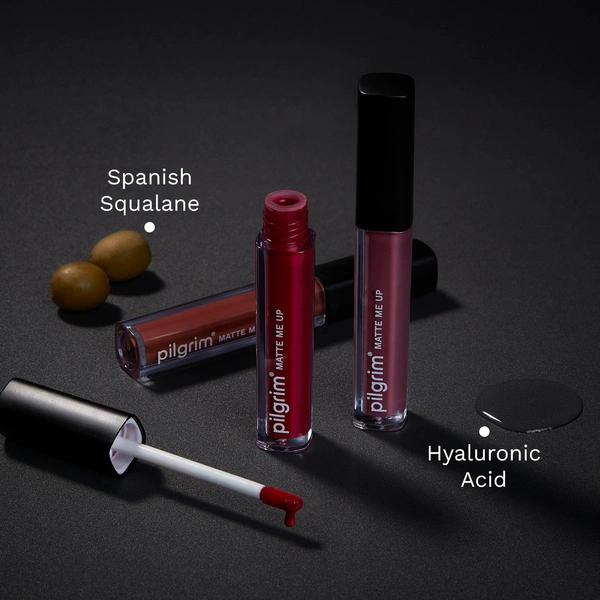 Pilgrim Liquid Matte Lipstick 16 Red Revenge |Long-Lasting | Transfer-Proof Formula | Hyaluronic Acid & Spanish Squalane | Bold, Hydrating Matte Finish for All-Day Wear