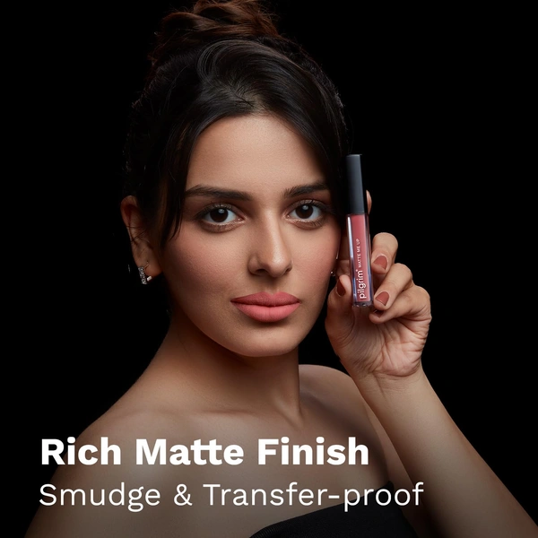 Pilgrim Liquid Matte Lipstick 23 Pink Cuff |Bold Pink Cuff Shade | Velvety Matte Finish | Long-Lasting | Smudge-Proof | Lightweight Formula for All-Day Comfort & High Pigmented Color