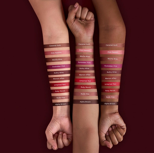 Pilgrim Matte Bullet Lipstick (Burgundy Blaze 24)|Intense, Bold Burgundy Color | Velvety Matte Finish & Long-Lasting | Transferproof & Smudgeproof for All-Day Wear