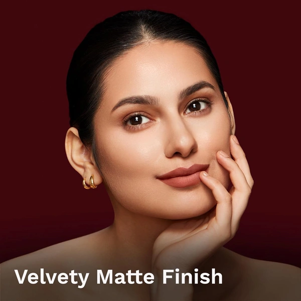 Pilgrim Matte Bullet Lipstick (Caramel Guilt 02)| Warm Caramel Shade | Velvety Matte Finish | Long-Lasting | Transferproof & Smudgeproof for All-Day Wear