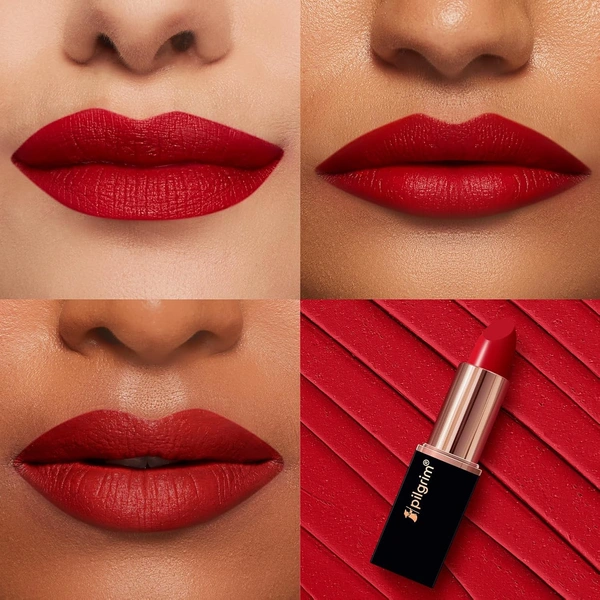 Pilgrim Matte Bullet Lipstick (Coral Untamed Red 22) | Vibrant Coral Red | Long-Lasting Matte Finish | Hydrating with Squalane | SPF 30 Protection | Smudge-Resistant & Vegan"