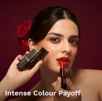 Pilgrim Matte Bullet Lipstick (Flamin' Red 21)|Bold & Vibrant Red | Long-Lasting Matte Finish | Hydrating with Spanish Squalane | SPF 30 Protection, Smudge-Resistant