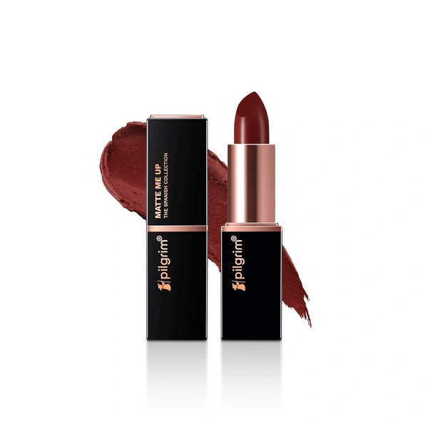 Pilgrim Matte Bullet Lipstick (Maroon Affair 23) | Intense Color | Long-Lasting | Transferproof & Smudgeproof Formula | Bold, Perfectly Matte Lips All Day