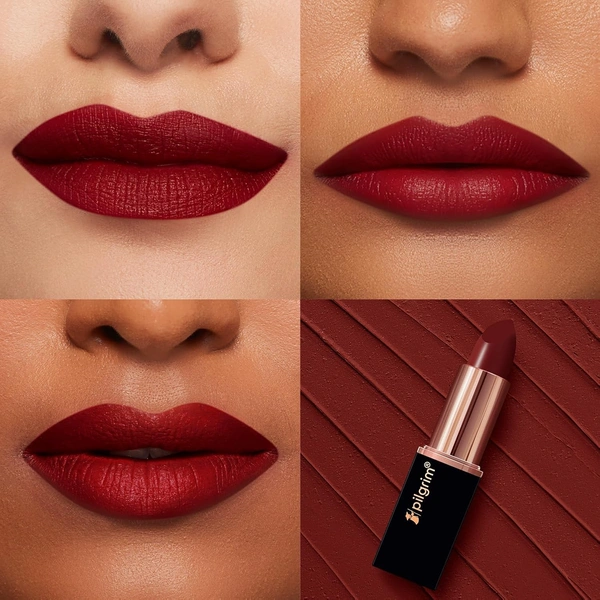 Pilgrim Matte Bullet Lipstick (Maroon Affair 23) | Intense Color | Long-Lasting | Transferproof & Smudgeproof Formula | Bold, Perfectly Matte Lips All Day