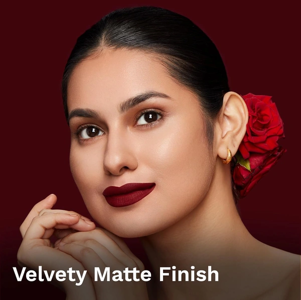 Pilgrim Matte Bullet Lipstick (Sultry Wine 26) | Deep Wine Red | Long-Lasting Matte Finish | Hydrating with Squalane | SPF 30 Protection | Smudge-Resistant & Vegan