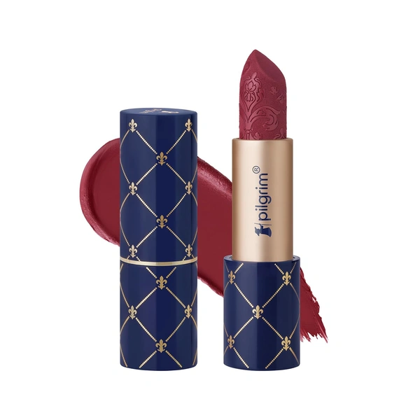 Pilgrim Oh So Creme Bullet Lipstick with Sunset Affair�-14 Shade | Silky Matte Finish & Highly Pigmented | Long Lasting & Smooth Glide | Lightweight Formula with French Grape Seed Oil