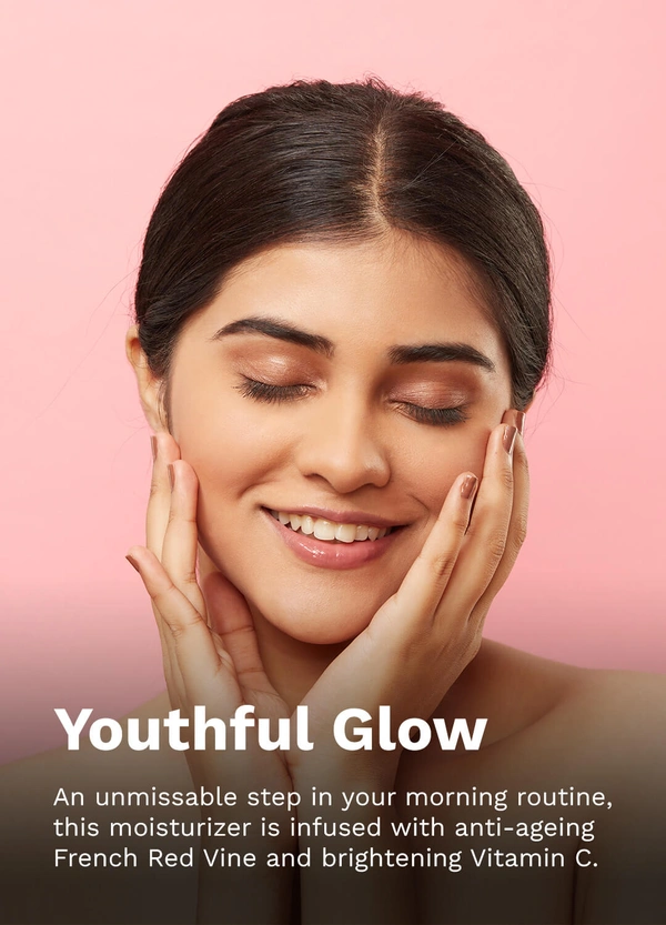 Pilgrim Red Vine Face Cream SPF 30 with Vitamin C & Rosehip Oil (PA+++), 50.0gm | Protects Against UV, Hydrates, and Brightens Skin.