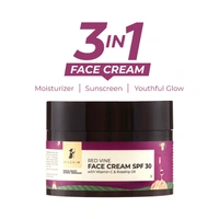 Pilgrim Red Vine Face Cream SPF 30 with Vitamin C & Rosehip Oil (PA+++), 50.0gm | Protects Against UV, Hydrates, and Brightens Skin.