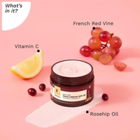 Pilgrim Red Vine Face Cream SPF 30 with Vitamin C & Rosehip Oil (PA+++), 50.0gm | Protects Against UV, Hydrates, and Brightens Skin.