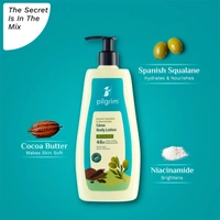 Pilgrim Spanish Glow Body Lotion 400ml with Squalane & Niacinamide | Hydrates, Brightens, and Smoothens Skin for a Natural Radiant Glow.