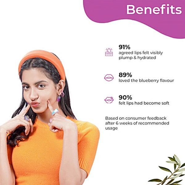 Pilgrim Squalane Blueberry Roll-On Lip Serum - 6ml | Shea Butter & Pomegranate| Hydrate & Nourish Lips | Moisturize & Protect Lips | Soft, Smooth & Nourished Lips | For Plump & Soft Lips | Paraben-free | Refreshing Lip