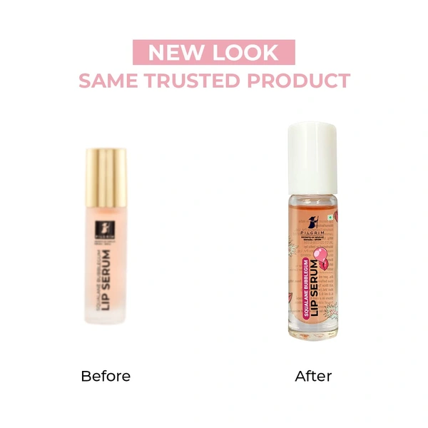 Pilgrim Squalane Bubblegum Roll-On Lip Serum - 6ml | Shea Butter & Pomegranate| Deeply Hydrates, Nourishes & Protects Lips | For Smooth & Chapped Lips | Moisturizing Lips | Lip Balm For Soft & Plump Lips | Paraben-free